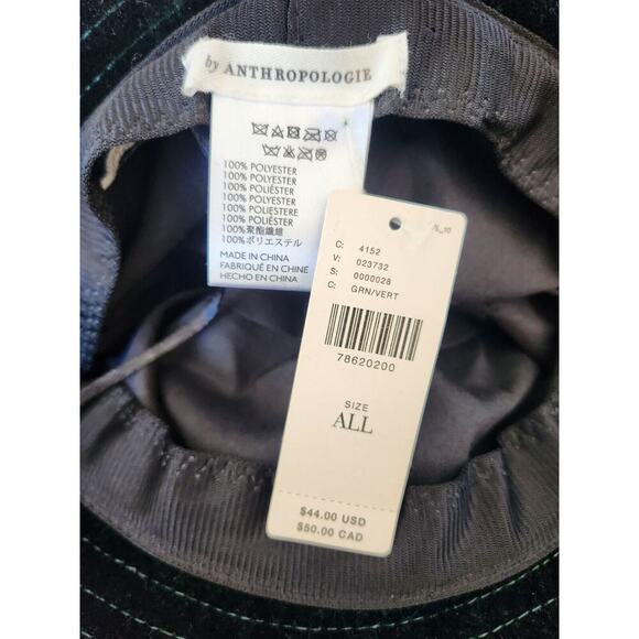 NWT Anthropologie Velvet Bucket Hat One Size Green main image 5